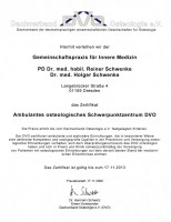 Zertifikat Osteologisches Schwerpunktzentrum (DVO) 2008